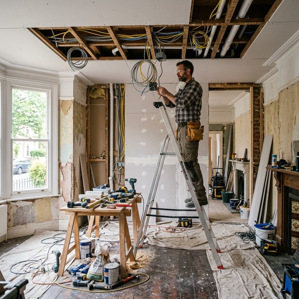 Chantier de renovation interieure maison en cours